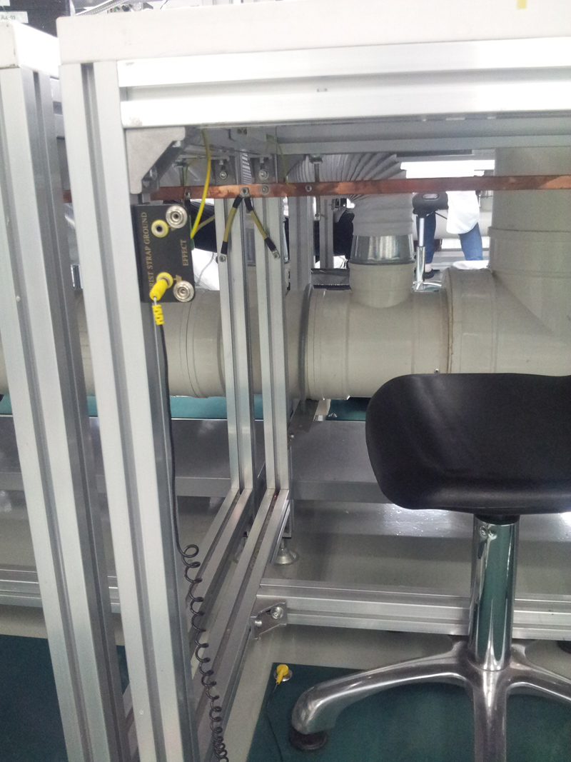 Installation of exhaust pipe for exhaust and dust removal